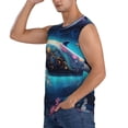 thumbnail image 3 of Haiem Men's Vintage Colorful Patterned Dolphin Print Tank Tops Summer Sleeveless Cut Off Workout T-Shirts Fitness Vest Athletic Undershirts-Large, 3 of 8