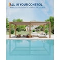 thumbnail image 7 of Adjustable Louvered Roof Pergola, 10'x20' Aluminum Patio Hardtop Pergola with Built-In Drainage & Reinforced Frame All-Weather Outdoor Shelter for Deck, Backyard, Garden, Wood Grain Color, 7 of 7