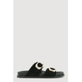 thumbnail image 2 of Women's Studded Trim Faux Suede Double Buckle Footbed Slide Sandals, 2 of 3