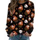 thumbnail image 1 of Txlixc Moda para mujer Camisa atlética de Halloween salvaje Calavera Fantasma Gato Calabaza con estampado de cuello redondo Jersey de manga larga Top Txlixc  moda, 1 of 3