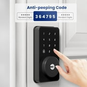 HWKTSMA Keyless Entry Door Lock with Electronic Keypad, Digital Smart Deadbolt Lock for Front Door, Matte Black, Easy Installation