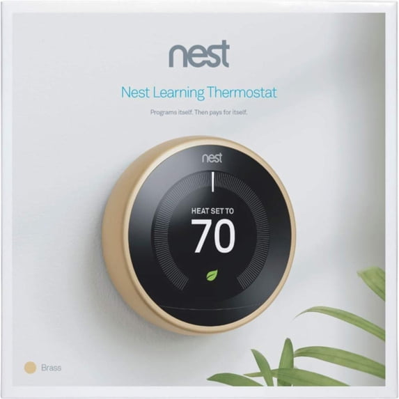 (Open Box) Nest T3032US Nest Smart Learning Programmable Thermostat - 3rd Generation, Brass