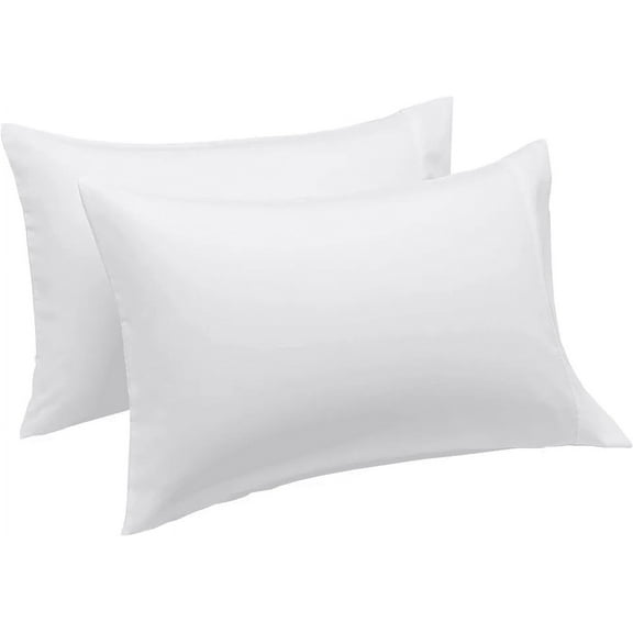 Splendid Udyog King Size Pillow Cases Set of 2 - Solid White King Pillowcase 2 Pack with Envelope Closure, Soft Brushed Microfiber Bed Pillow Case Cover, 20x36 inches