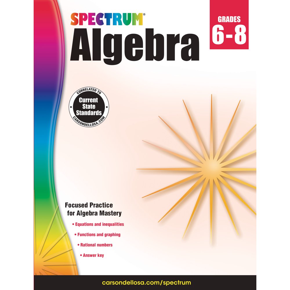 Spectrum Grades 68 Algebra Math Workbook Fractions, Equations