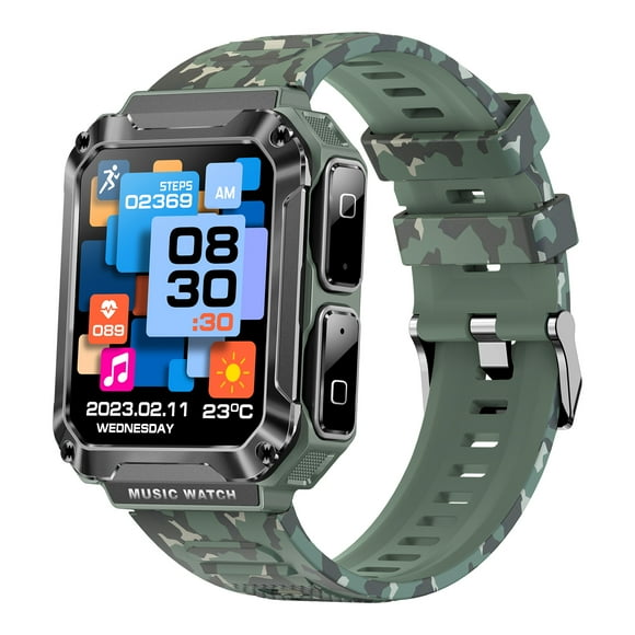 T93 Smart Watch with Wirelessly Earbuds 3 in 1 Activity Bracelet BT Earphones MP3 Music Call Fitness Tracker Heart Rate Sleep Monitor Compatible with IOS Android Phones