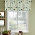 thumbnail image 4 of Cartoon Farmhouse Valances for Windows, Decorative Rod Pocket Window Valance Curtains, Cute Watercolor Cabin Animals Trees Green Short Curtain Drapes for Kitchen/Living Room, 2 Panels, 42" W x 12" L, 4 of 8