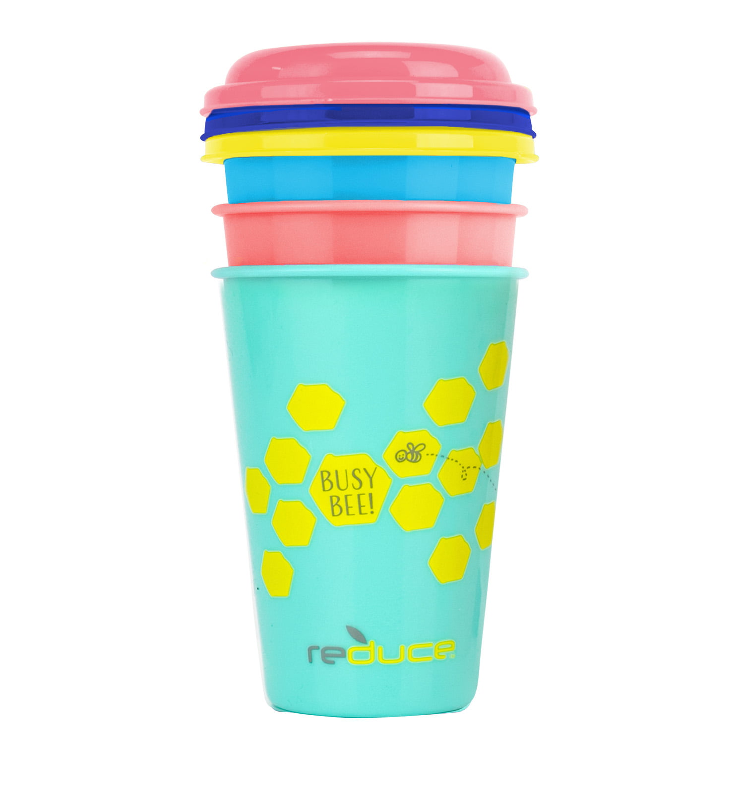 Reduce Gogo's 12 oz Kids Tumbler Set, 5 Pack Plastic Kids Cups with Straws and Lids Dishwasher Safe, BPA Free An Ideal Kids Smoothie Cup Mix and Match