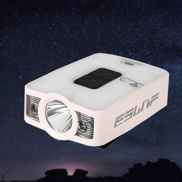 Lámpara De Cabeza Lámpara De Cabeza Escalada LED Smart Sensor Cap Clip Light XPG+COB Linterna frontal portátil para pesca (Blanco)