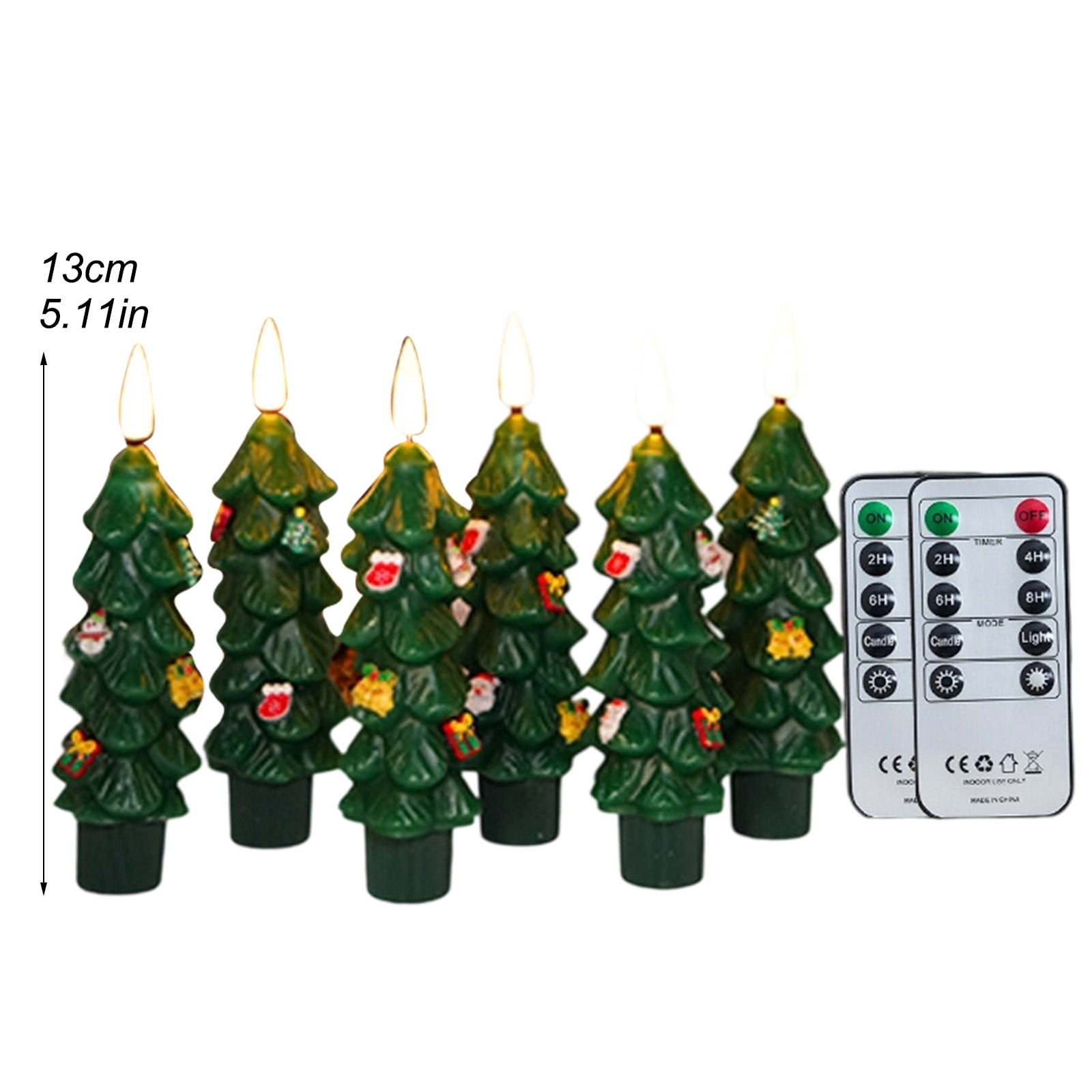 6 Pack Flameless Taper Candles - 5.1" Battery Operated LED Candlesticks with Timer - Real Wax Christmas Tree Candles with Remote & Flickering Flame for Holiday Decor