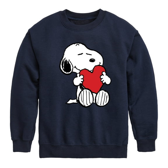 Peanuts - Valentine's Hugging Heart - Toddler And Youth Crewneck Fleece Sweatshirt