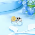thumbnail image 4 of Jewmon Cute Animal Sloth Ring for Women 925 Sterling Silver Adjustable Sloth Sunflower Ring Jewelry Gifts Ideas for Daughter Friends, 4 of 8