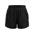 thumbnail image 4 of ClodeEU Women's Solid Color Elastic Waist Shorts with Pockets , Casual Summer Short Black,Women's Plus L, 4 of 5