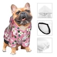 thumbnail image 3 of Fotbe Rose Rabbit Print Small Dog Sweater Hoodies Pet Grey Hooded Soft Fleece Sweatshirts with Pocket Fall Winter Puppy Cat Sweaters Warm Clothes-Medium, 3 of 7