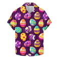 thumbnail image 2 of Feancey Limited Time Sales Today Bowling Shirt for Men Big and Tall Casual Beach Tops Easter Eggs Rabbit Print Button Down Shirts Summer Tropical Vacation Hawaiian Shirt Multicolor 3XL, 2 of 5