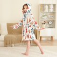 thumbnail image 4 of FORMRS Niños Bathrobe Unisex Hooded Robe Soft Plush Pajamas Sleepwear, Size 2-3T, Hand Drawn Autumn Leaves, 4 of 7
