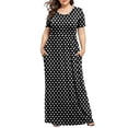 thumbnail image 1 of POSESHE Women's Plus Size Short Sleeve Maxi Dress with Pockets，Tunic Swing T-Shirt Dress, 1 of 5