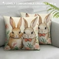 thumbnail image 3 of HENGT  Happy Easter Pillow Covers, Floral Bunny Rabbits Peep Peep Polka Dots Buffalo Plaid Decorative Farmhouse Throw Pillowcases for Home Sofa Couch Decoration, 3 of 5