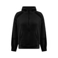 thumbnail image 4 of Htigea Womens Half Zip Sweatshirts Long Sleeve Y2k Tops Thin Fleece Cropped Hoodies Casual Loose Sweatshirt with Pockets Black S, 4 of 8