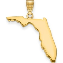 14K Yellow Gold 14Ky Florida State Pendant (22.9 X 6.4) Made In United States xna707y-fl