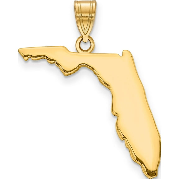 14K Yellow Gold 14Ky Florida State Pendant (22.9 X 6.4) Made In United States xna707y-fl