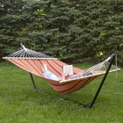 Northlight Cotton Striped Hammock - 75 x 59 - Red and Green
