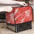 thumbnail image 6 of KLL Beef Steaks Print 2 Slice Toaster Dust Covers Kitchen Small Appliance Cover with 2 Pockets,Can hold Jam Spreader Knife & Toaster Tongs (11.4 x 7.9 x 7.5), 6 of 6
