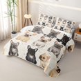 thumbnail image 3 of Homewish Kawaii French Bulldog Quilt Full,Cartoon Pet Dog Full Bedspread Sets,Cream,3-Piece, 3 of 7
