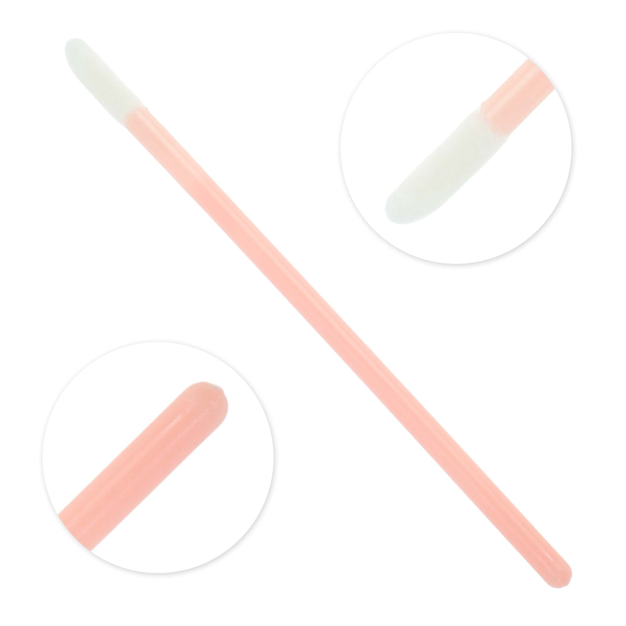 Unique Bargains 50 Pcs Disposable Solid Rod Lip Brush for Daily Makeup Light Pink