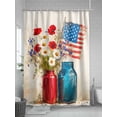 thumbnail image 5 of Fsddascl Independence Day Shower Curtain Set - Long 72" x 84" Washable Bathtub Curtain with 12 Hooks, Red Blue American Flag Poppy Flower Waterproof Fabric Stall Shower Curtains for Bathroom/Bathtub, 5 of 6