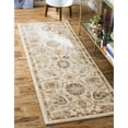 thumbnail image 2 of 2.5' x 10' Ivory and Brown Bohemian Floral Rectangular Rug Runner, 2 of 8