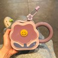thumbnail image 4 of Taza de agua con forma creativa, exquisito regalo de cumpleaños para niños y niñas, Taza de cerámica, taza para parejas con pajita para el hogar, 4 of 5