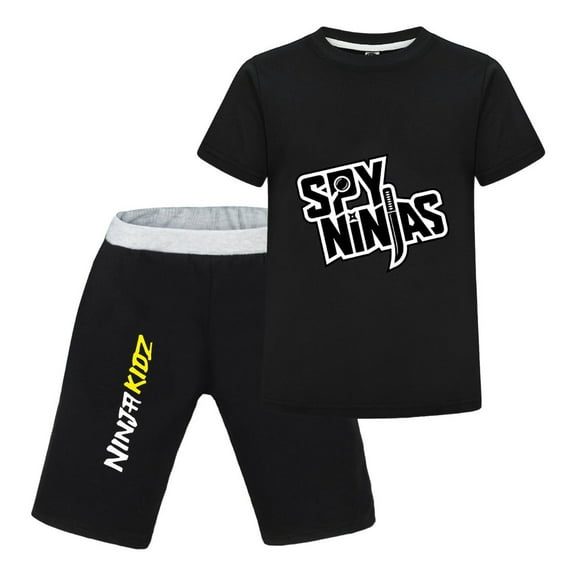 Kids Ninja Warrior 2-Piece Set – Summer T-Shirt and Shorts Outfit for Boys