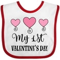 thumbnail image 3 of Inktastic My 1st Valentines Day Girls Heart Girls Baby Bib, 3 of 4