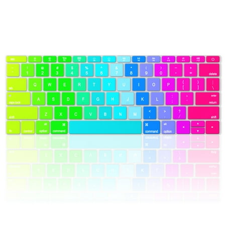 12 Inch Silicone - Kuzy - RAINBOW Keyboard Cover for MacBook Pro 13 inch A1708 (No TouchBar) Release 2016 & MacBook 12