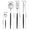 thumbnail image 4 of 4Pcs Stainless Steel Flatware Set Fork Spoons Spoons Set Coffee Spoon Kitchen Tableware for Home Hotel Restaurant, Black + Silver, 4 of 8