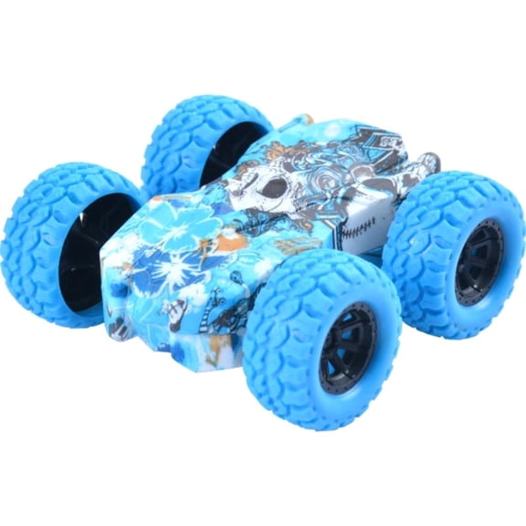 Remote Control Car, Flip Cars Toys, Stunt Car with LED Lights & 360° Flips, Truck 360° Rotating Stunt Push and Go Friction Cars Gifts - Blue