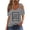 Gray#01, variant on 2025 Summer Shirts for Women 3/4 Length Sleeve Crewneck Tops Casual Loose Fit Shirt Floral Printed Cute Blouse, 2026 New Limit time off