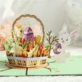 thumbnail image 2 of Easter Pop Up Card with Envelope 6" x 8" 3D Easter Eggs Basket Bunny Greeting Card Flower Bouquet Spring Greeting Card for Friends, Family, Kids, 2 of 6
