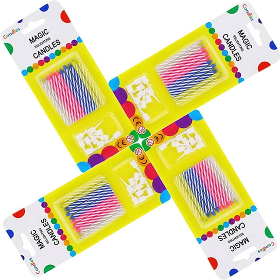 Magic Trick Relight Candle, 40 Packs Birthday Candles, Funny Tricks and Decorations for Birthday, Party, Christmas, Celebration (Multi, 40Pieces)