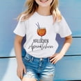 thumbnail image 2 of PMVFHDE T-Shirts Graphiques pour Fille Hauts d'Été pour Filles Hauts Tube pour Filles Hauts d'Été pour Filles T-Shirt Décontracté Imprimé Col Rond Manches Courtes T-Shirt Décontracté Blanc, 5-6 Ans, 2 of 4