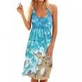 thumbnail image 2 of SMihono Robe d'Été pour Femmes Grande Taille Mode Robes pour Femmes Été Imprimé Décontracté Sans Manches Vacances Plage Robe Courte, 2 of 4