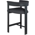 thumbnail image 2 of Maklaine Contemporary Black Boucle Fabric Counter Stool (Set of 2), 2 of 6