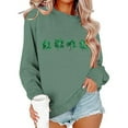 thumbnail image 5 of Women's St Patrick's Day Loose Sweatshirt pullover Clover Print Casual Irish Pullover tops, 5 of 6