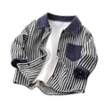 thumbnail image 3 of Abtuhar Toddler Boys Fall Winter Hooded Casual Outerwear and Jackets Striped Long‑sleeve Shirt Style Coat for 0‑11 Years, 3 of 5