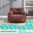 thumbnail image 3 of FFH Beanbags Bean Bag Chair, Comfy Leisure Sofa Chair for Living Room, Red Teddy, 3 of 9
