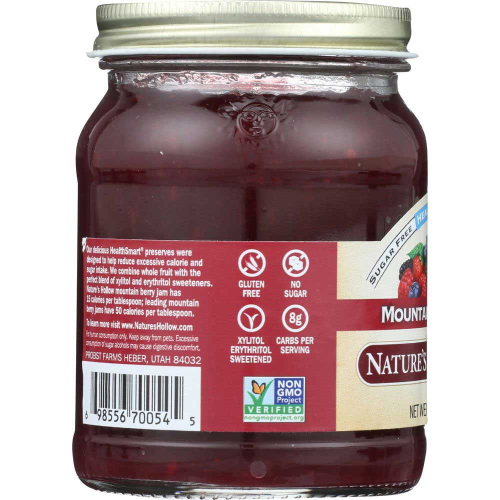 Natures Hollow Sugar Free Mountain Berry Jam, 10 Ounce -- 6 per Case.