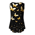 thumbnail image 5 of Liquidation d'Économies d'Été! Fatuov Débardeurs Sans Manches pour Femmes Été Camisoles Amples Graphiques Col Rond Hauts Décontractés Blouses Jaune, 5 of 5