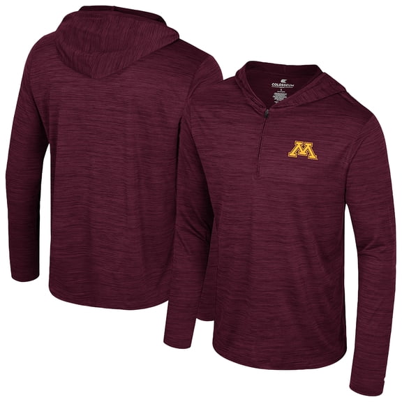 Men's Colosseum Maroon Minnesota Golden Gophers Always Sunny Lightweight Quarter-Zip Hoodie