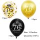 thumbnail image 5 of Globos SHUNTAI 76.º cumpleaños negro y dorado, 15 unidades, 12", 5 of 7