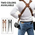 thumbnail image 6 of Dual Camera Strap, Adjustable Dual Shoulder Leather Camera Strap, Camera Harness for 2 Cameras, Double Camera Harness for DSLR/SLR, Dual Camera Harness for Photographers, 6 of 7